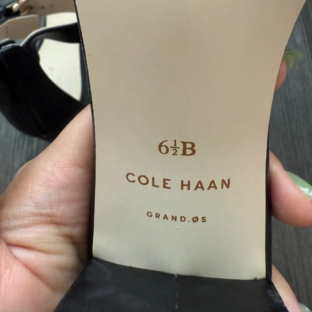 Elegant Black Ankle Strap Sandals Cole Haan 6.5 women